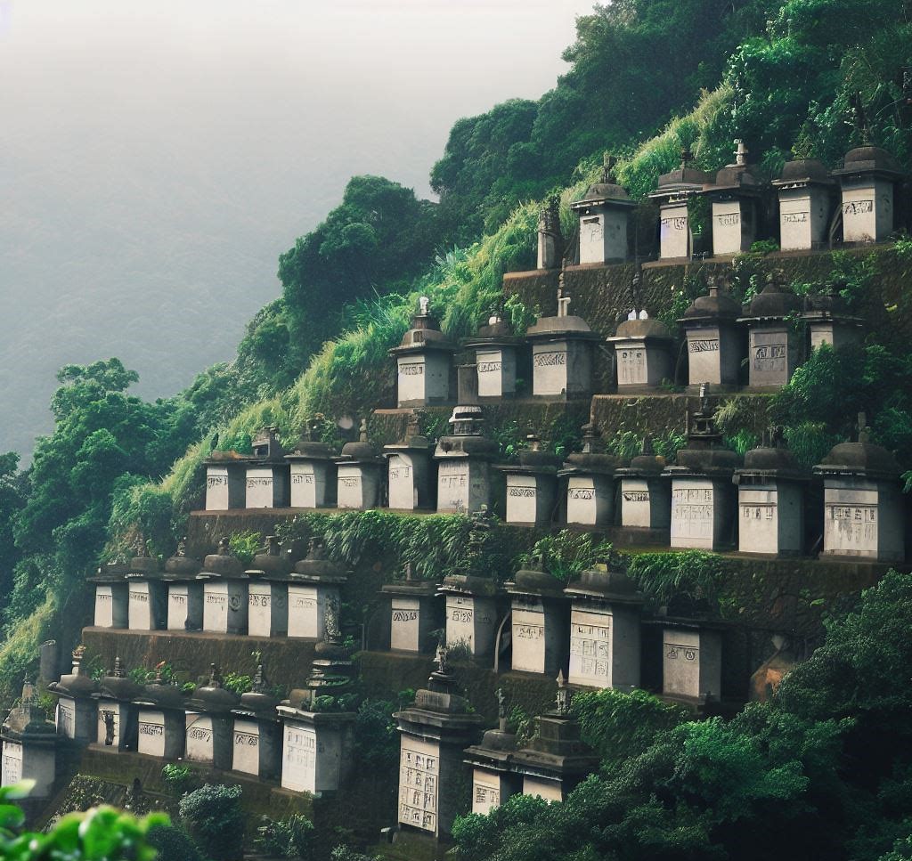 Hong Kong Mountain side burial